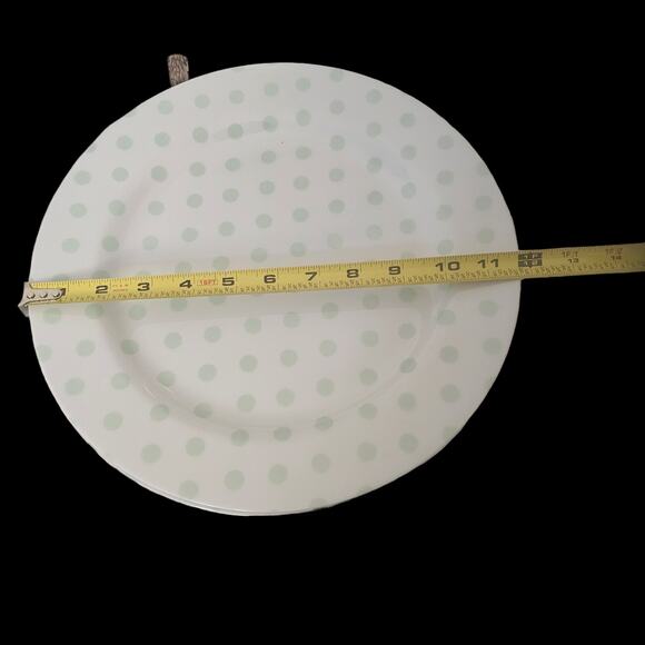 Moda Home Green and White 12" Plastic plates Set of 8 - Picture 4 of 4